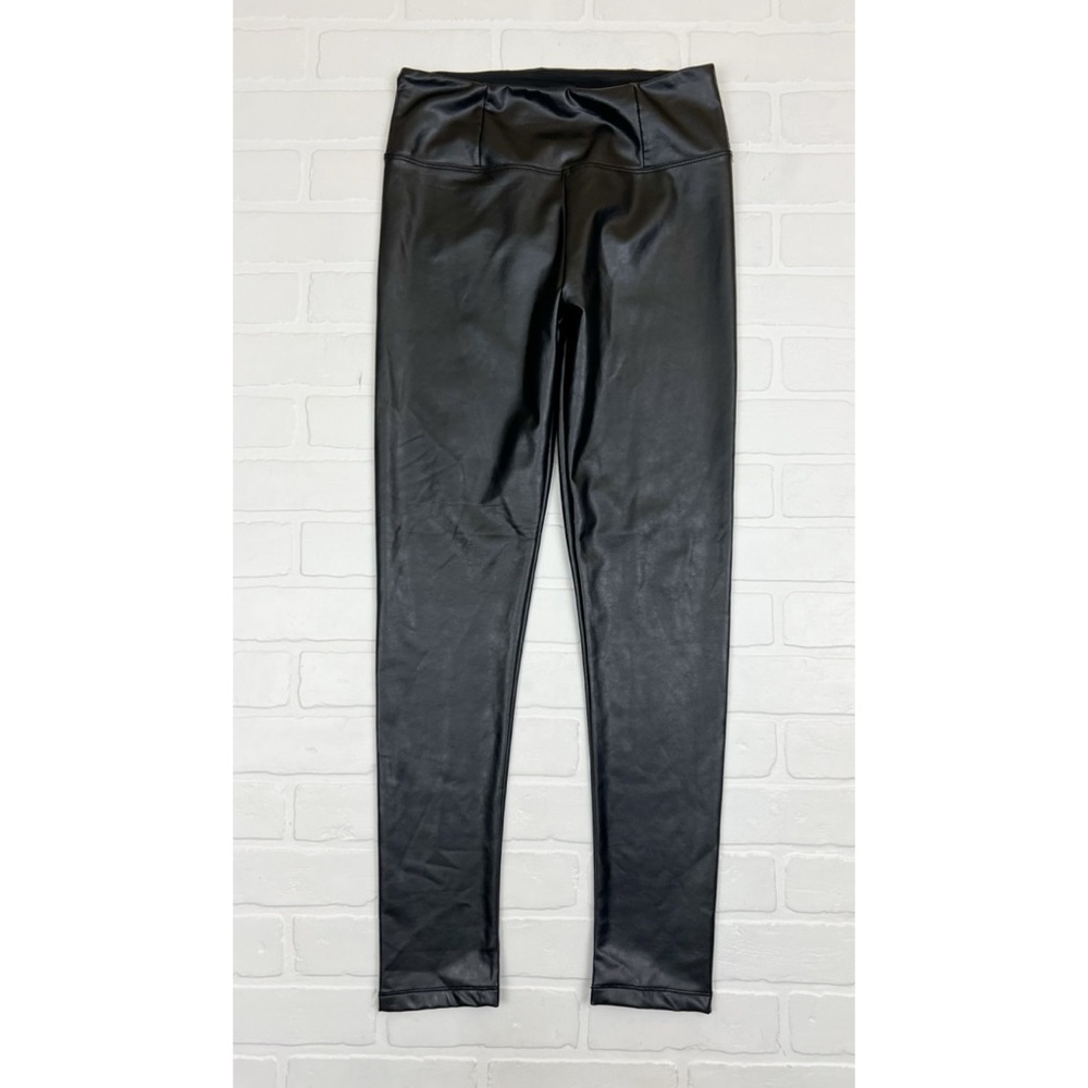 Shinestar High Rise Black Faux Leather Leggings Juniors Size Medium